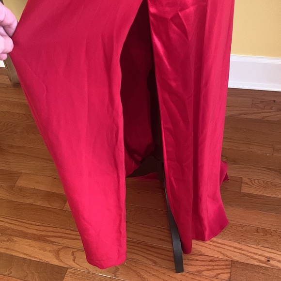 BADGLEY MISCHKA Designer silk red holiday dress S; fits about a size 4 (runs sm) - Picture 3 of 11